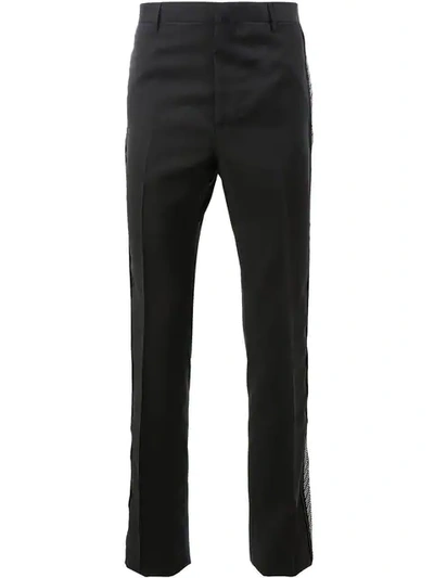 Lanvin Striped Tailored Trousers In Black