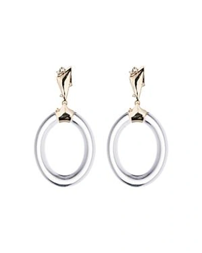 Alexis Bittar Liquid Metal Lucite & Crystal Loop Drop Earrings In Clear/gold