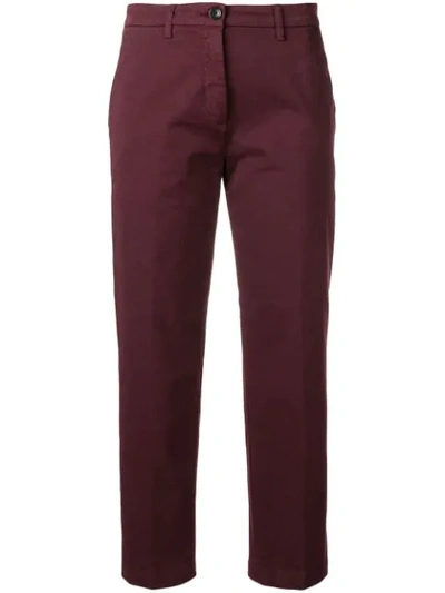 Department Five Chino Gabardina Trousers In Red