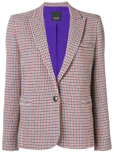 Pinko Tweed Style Blazer In Neutrals