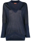 Missoni Lurex V-neck Sweater - Blue