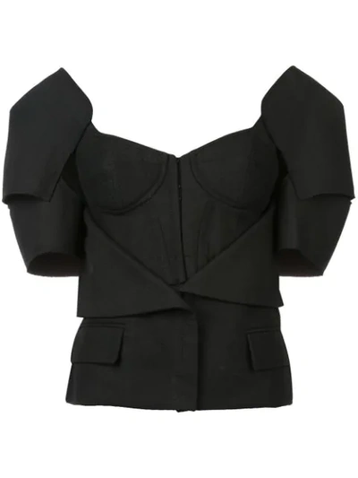 Vera Wang Bustier Jacket In Black