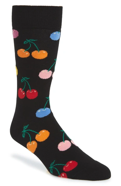 Happy Socks Cherry Socks In Black