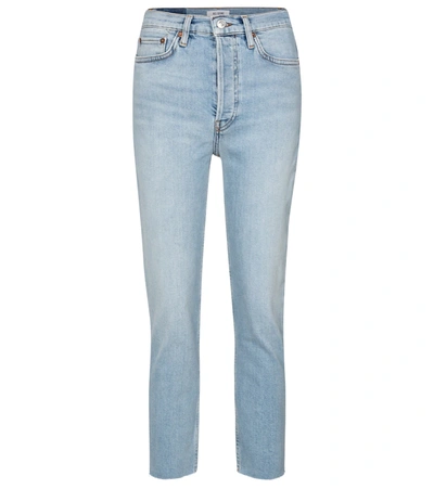 Re/done Originals Comfort Stretch High Waist Ankle Crop Jeans In Mid 90s