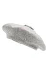 Kate Spade Bedazzled Felt Beret - Grey In Heather Grey