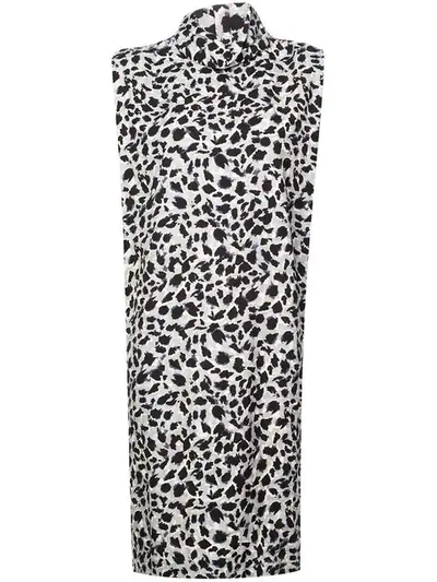 Carmen March Leopard Print Shift Dress In Grey