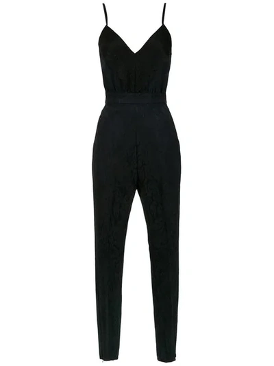 À La Garçonne Jacquard Jumpsuit In Black