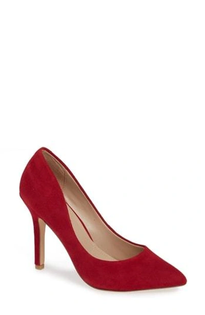 Charles By Charles David Maxx Pointy Toe Pump In Scarlet Suede