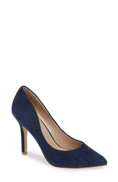 Charles By Charles David Maxx Pointy Toe Pump In Deep Navy Suede