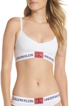 Calvin Klein Monogram Unlined Triangle Bralette In White