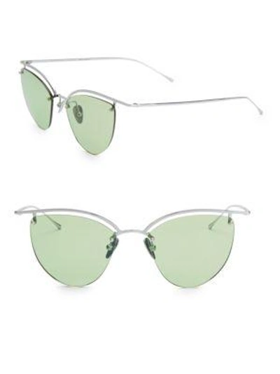 Smoke X Mirrors The Line 4 52mm Cateye Sunglasses In Shiny White