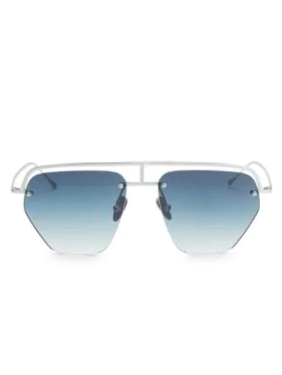 Smoke X Mirrors The Line-1 52mm Aviator Browline Sunglasses In Matte White