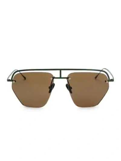 Smoke X Mirrors The Line-1 52mm Aviator Browline Sunglasses In Green