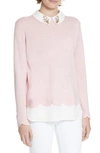 Ted Baker Suzaine Layered Sweater In Baby Pink