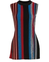 Proenza Schouler Stripe Wool & Silk Blend Ottoman Sweater Tunic In 10215 Black Multi