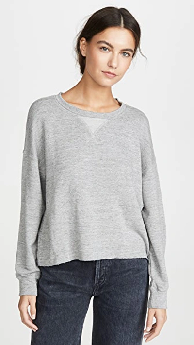 Splendid Essential Active Marathon Heathered Sweatshirt In Heather Gray