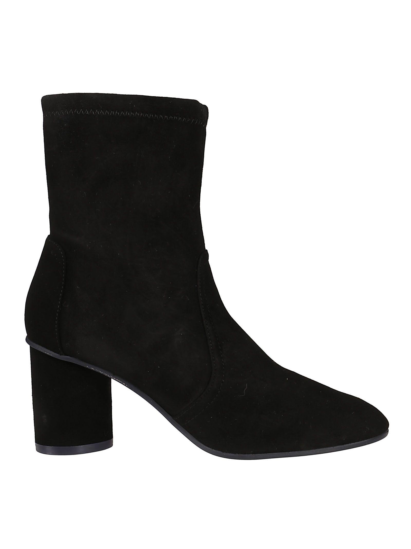 stuart weitzman black wren 75 suede heeled ankle boots