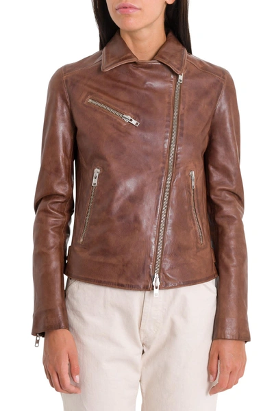 Unfleur Biker Jacket In Marrone