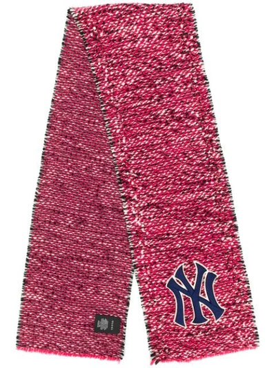 Gucci Scarf With Ny Yankees&trade; Patch In Fuxia