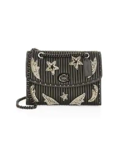Coach Parker Crystal Embellished Quilted Leather Shoulder Bag In