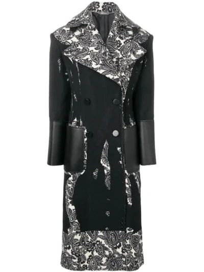 Alexander Mcqueen Paisley-panel Double-breasted Wool-twill Coat In Ivory/black