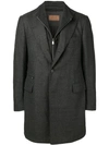 Corneliani Zipped Single-breasted Coat In Grey