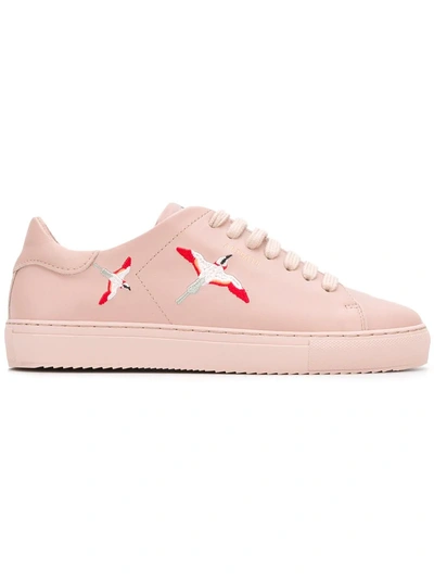 Axel Arigato Clean 90 Embroidered Leather Trainers In Pink