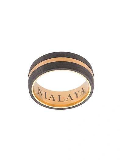 Nialaya Jewelry Paneled Curved Ring In Yellow