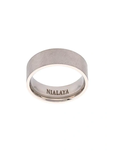 Nialaya Jewelry Tarnish-effect Curved Ring In Grey