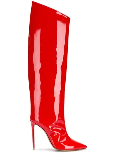 Alexandre Vauthier Alex Patent Knee High Boots In Red