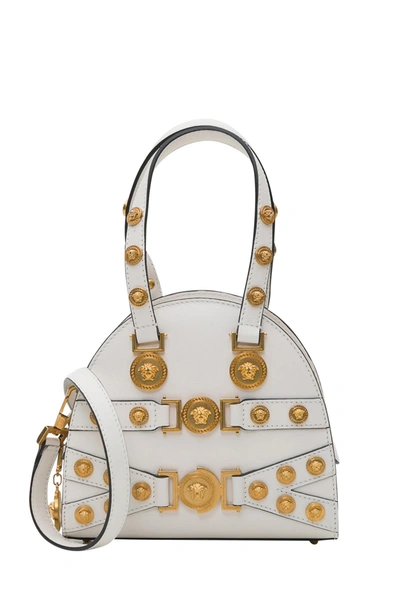 Versace Small Tribute Medallion Handbag In Bianco