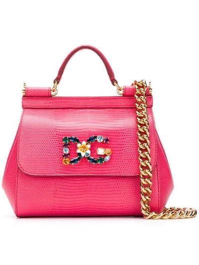 Dolce & Gabbana Sicily Small Tote Bag In Pink