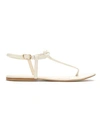Egrey Leather Flat Sandals - White