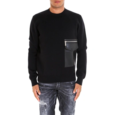 Dsquared2 Pocket  Wool Sweater In Black