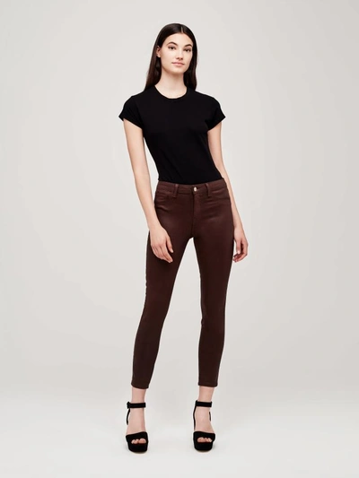 L Agence Margot Coated Jean In Cocoa Coated