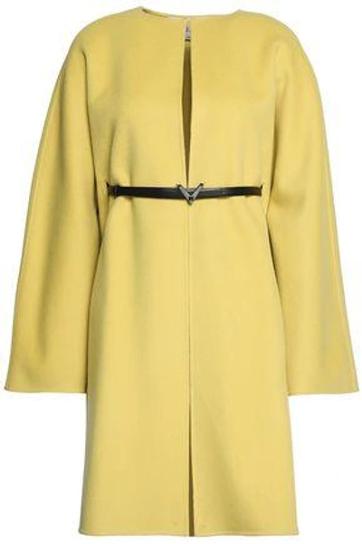 Valentino Woman Wool And Cashmere-blend Coat Yellow