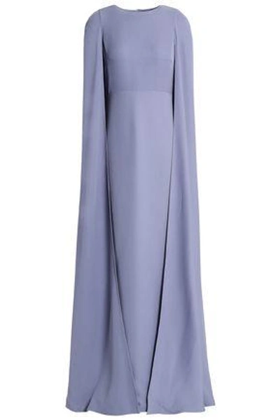 Valentino Cape-effect Silk-crepe Gown In Lavender