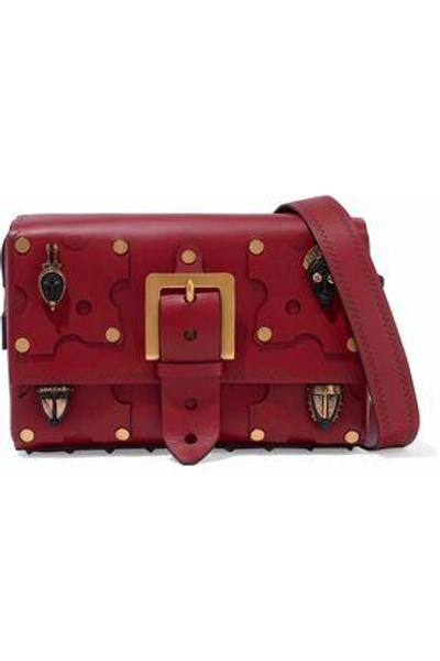 Valentino Garavani Woman Appliquéd Leather Shoulder Bag Crimson