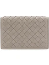 Bottega Veneta Kartenetui Mit Intrecciato-webmuster In Neutrals