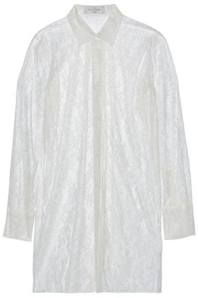 Valentino Silk-lace Shirt In White