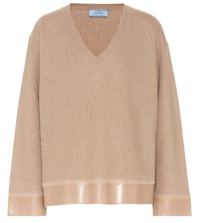 Prada Virgin Wool Sweater In Brown