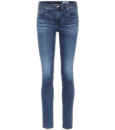 Ag The Prima Mid-rise Skinny Jeans In Blue
