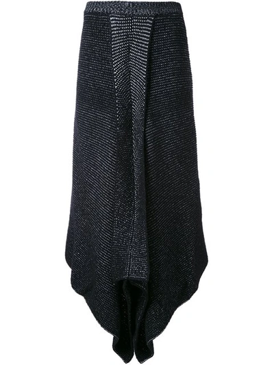 Stella Mccartney Asymmetric Knit Skirt In Black