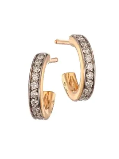 Pomellato Iconica 18k Rose Gold & Diamond Small Hoop Earrings