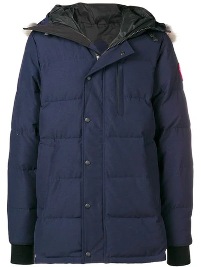 Canada Goose Hooded Puffer Jacket In Blue