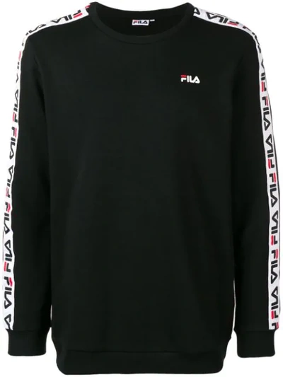 Fila Logo Side Stripe Sweatshirt In Black