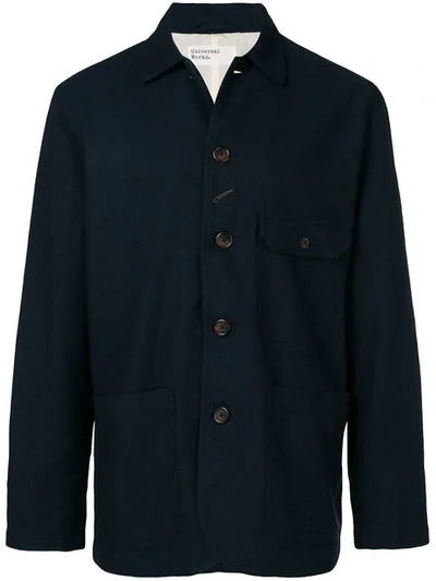 Universal Works Buttoned Shirt Jacket In Blue