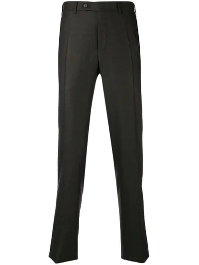 Canali Straight-leg Tailored Trousers In Brown