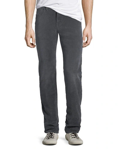 7 For All Mankind Slimmy Slim Fit Corduroy Pants In Gray