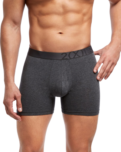 2(x)ist Pima Stretch Boxer Briefs In Heather Gray